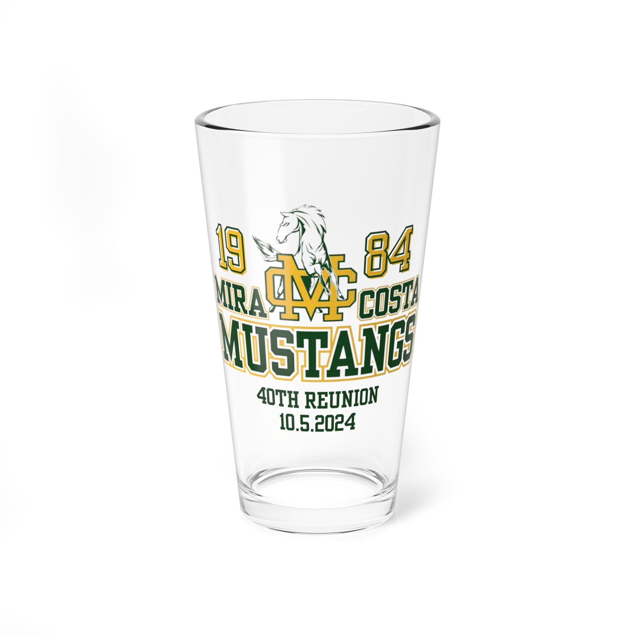 MCHS - Mira Costa Mustangs 1984  Pint Glass - MC8443