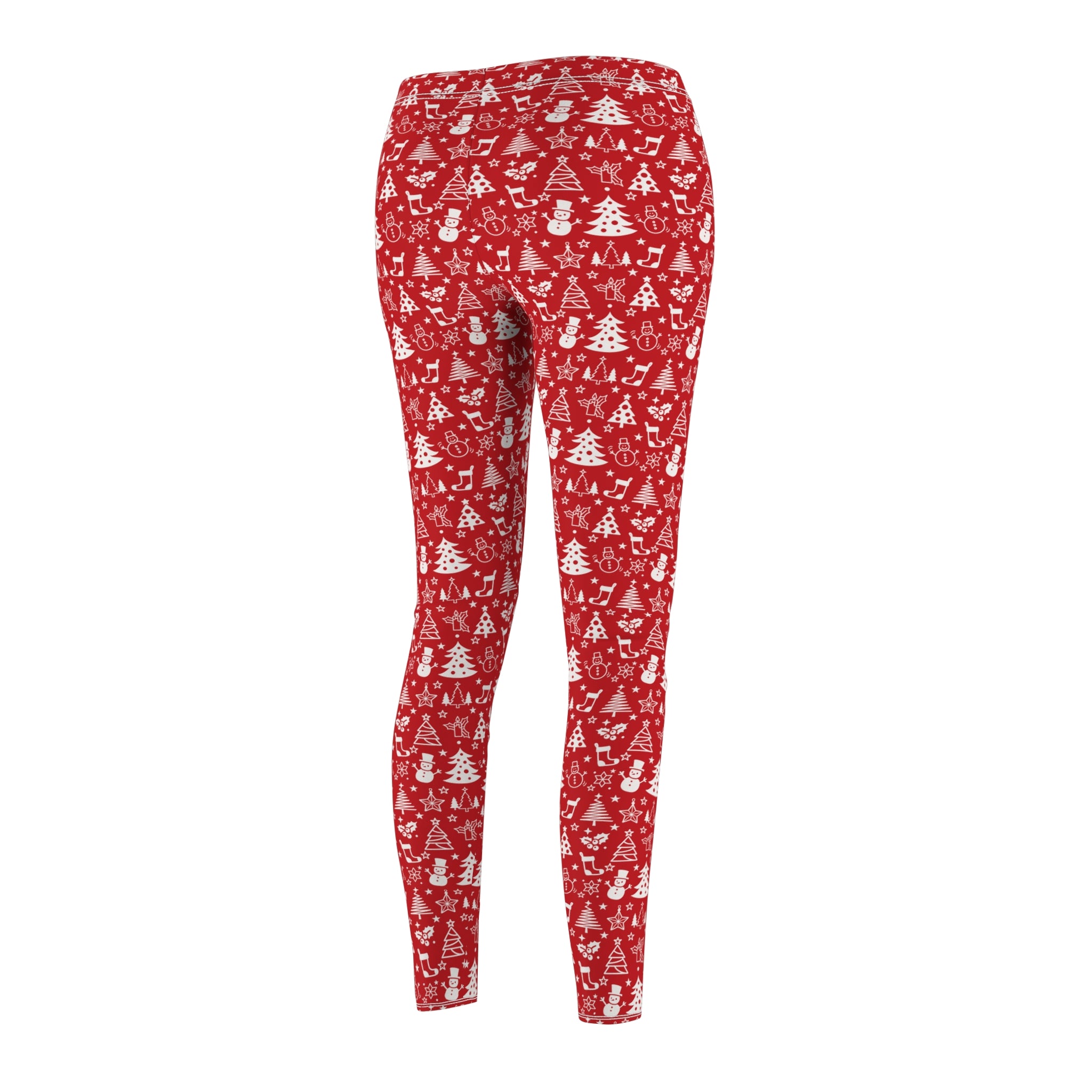 Festive Holiday Leggings - Red and White Christmas Designs