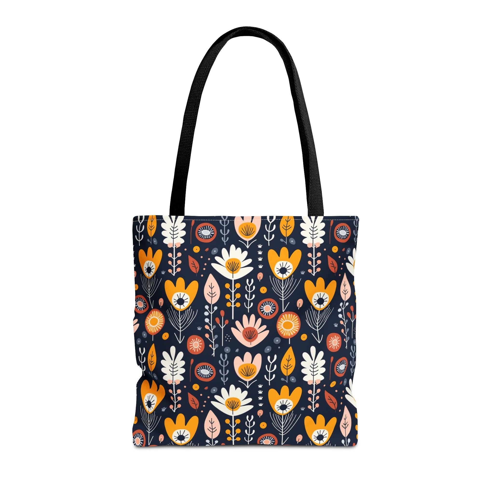 Reusable Tote Bag - Bright Flowers (Dark)