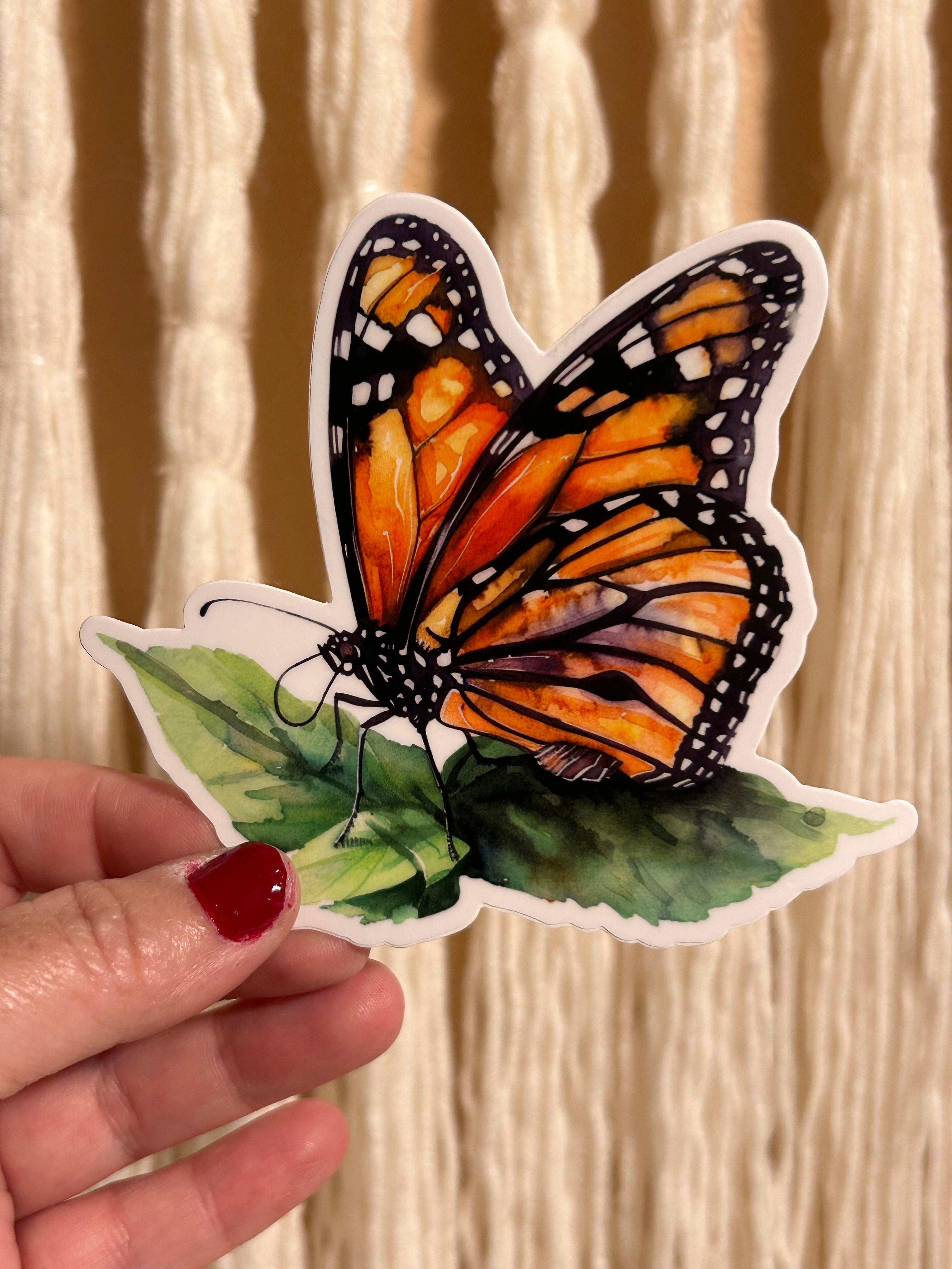 Vinyl Sticker - Watercolor Monarch Butterfly