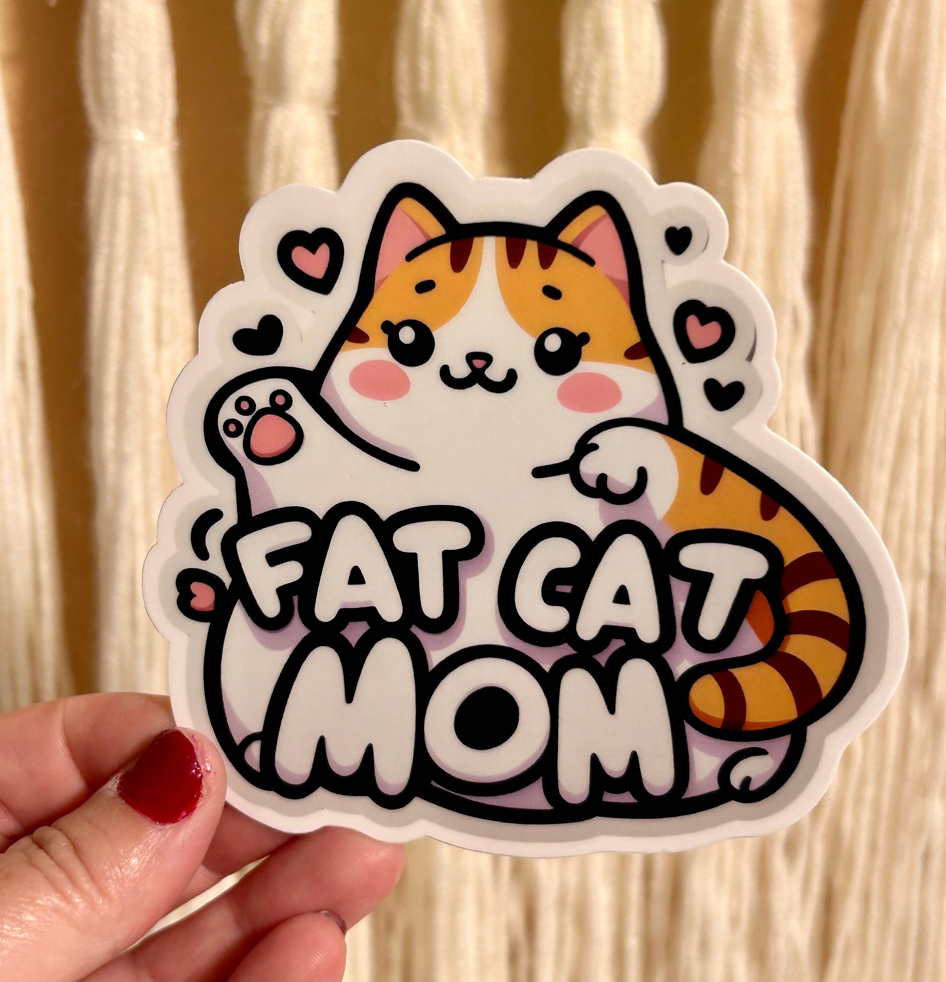 Vinyl Sticker - Fat Cat Mom