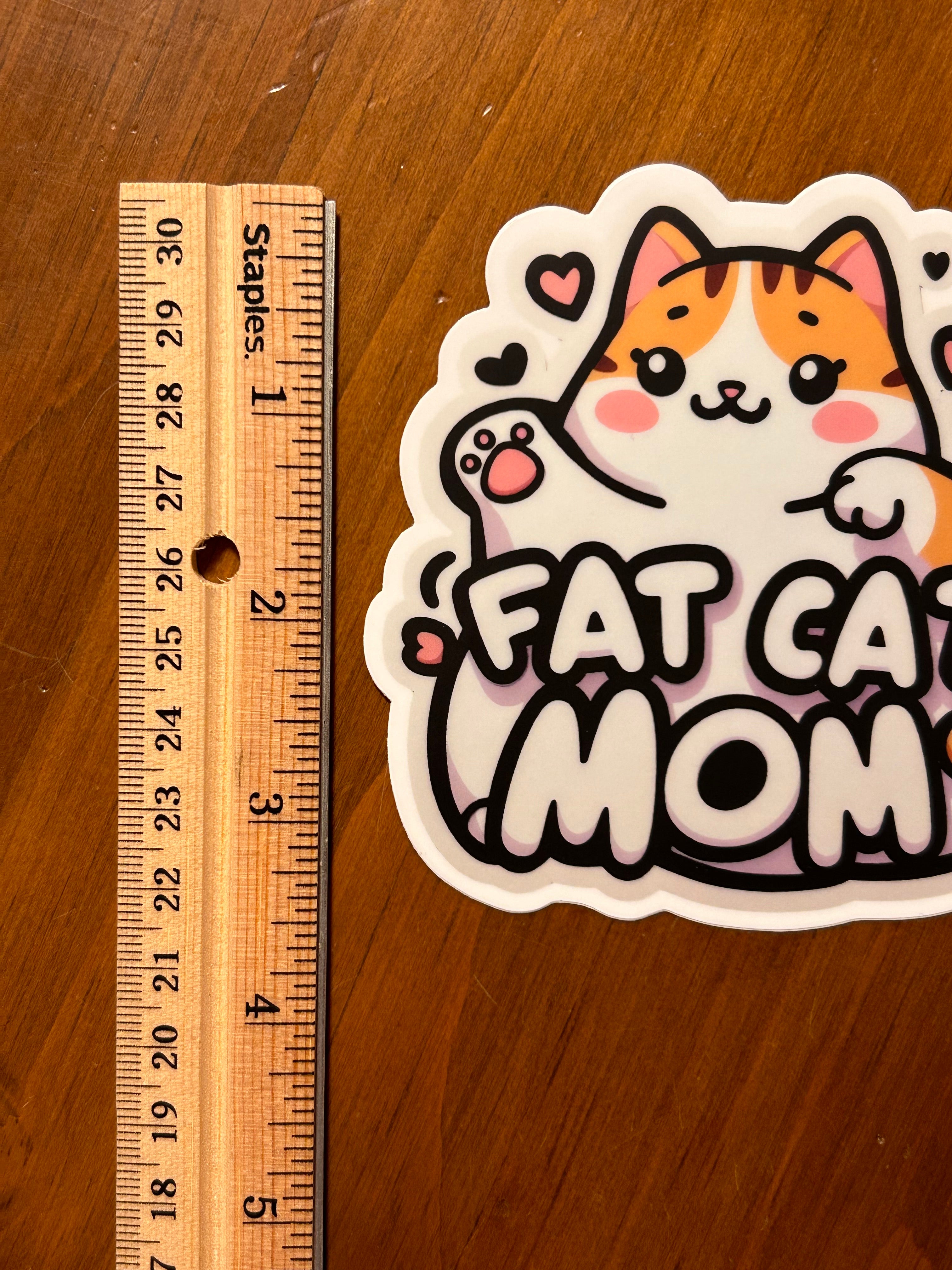 Vinyl Sticker - Fat Cat Mom