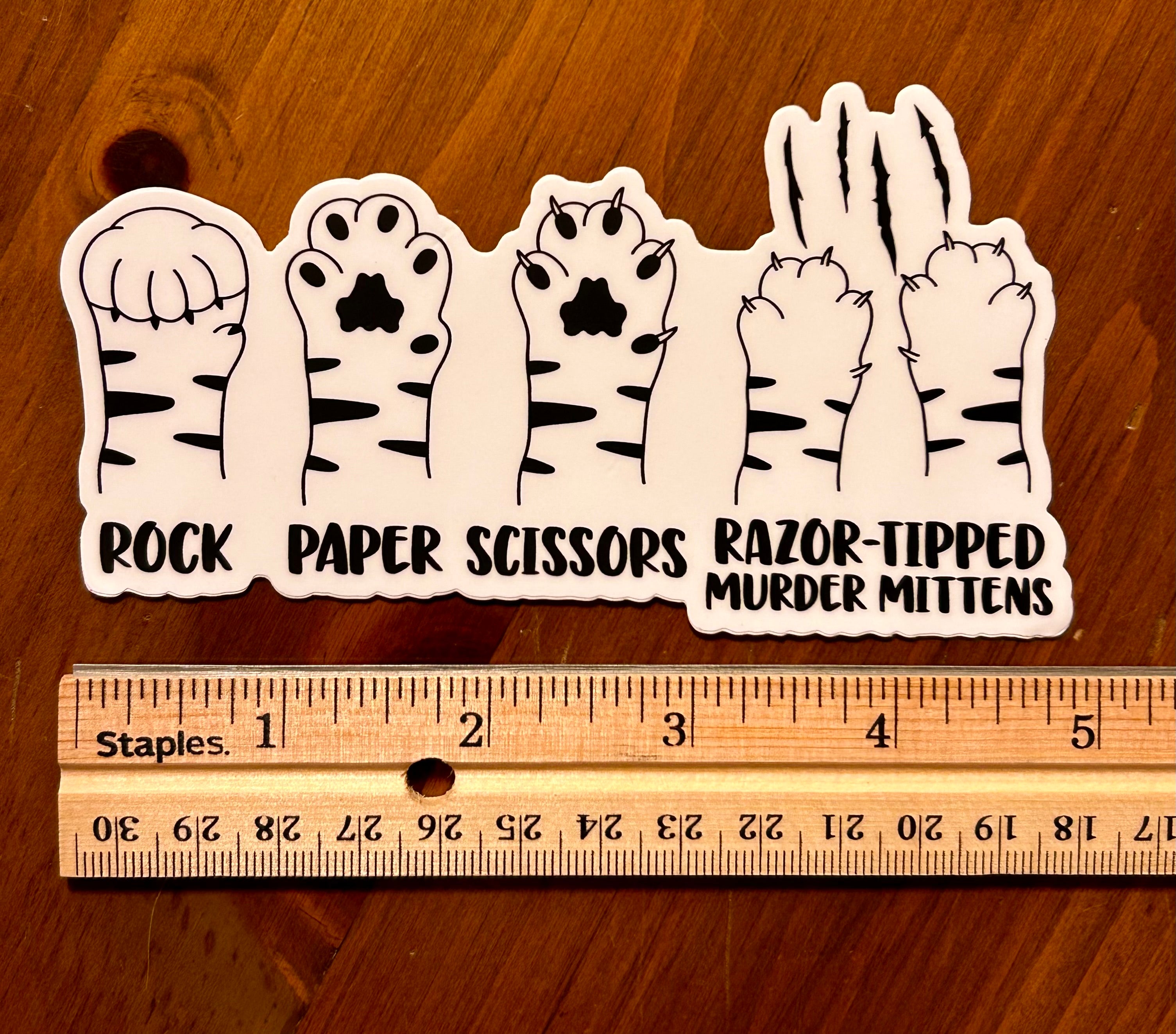 Vinyl Sticker - Rock, Paper, Scissors, Cat Paw