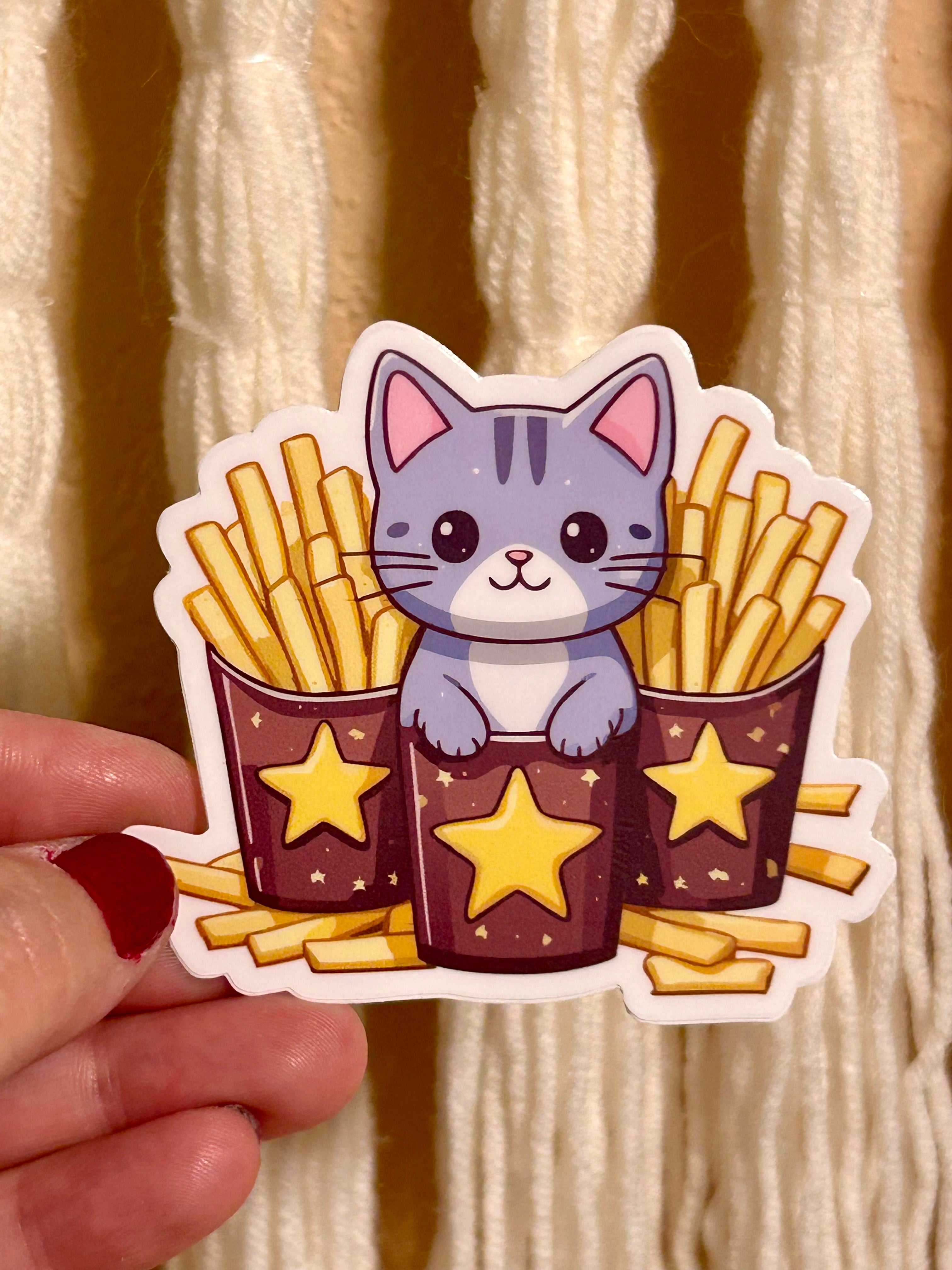 Vinyl Sticker - French Fry Cat