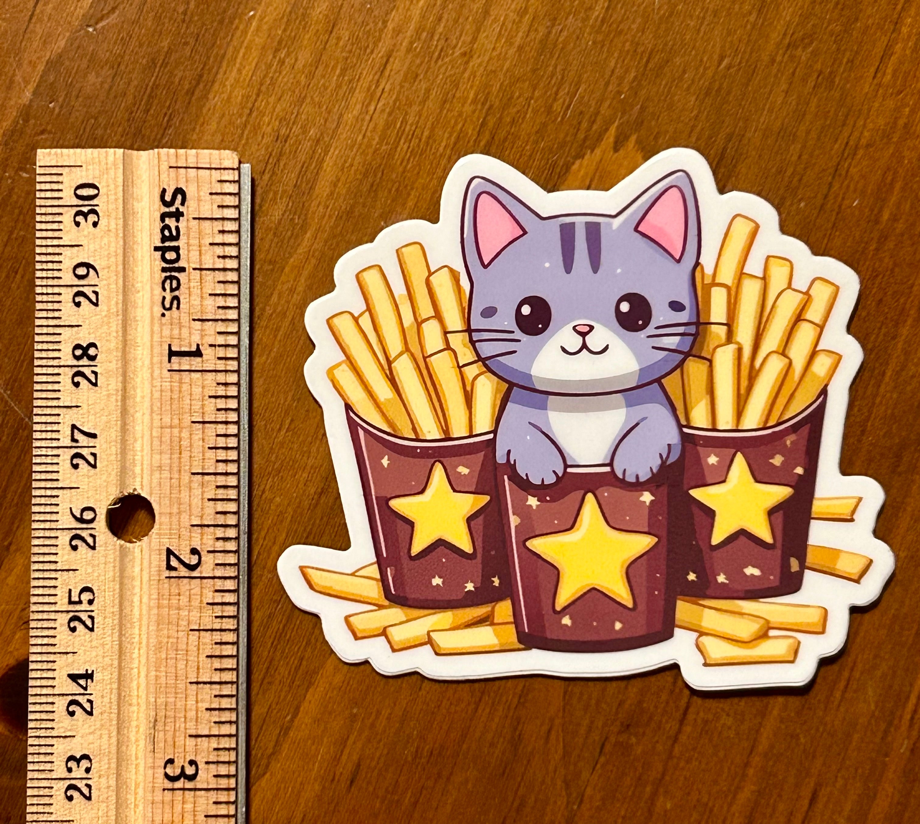 Vinyl Sticker - French Fry Cat