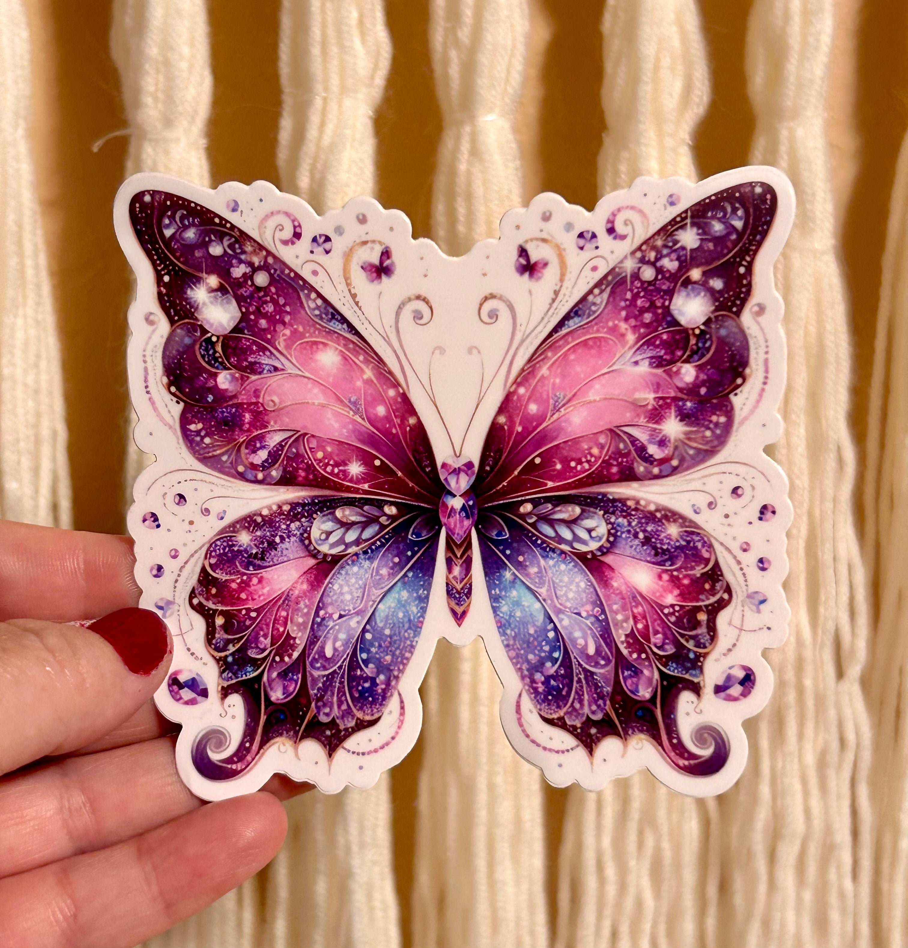 Vinyl Sticker - Sparkling Purple Butterfly