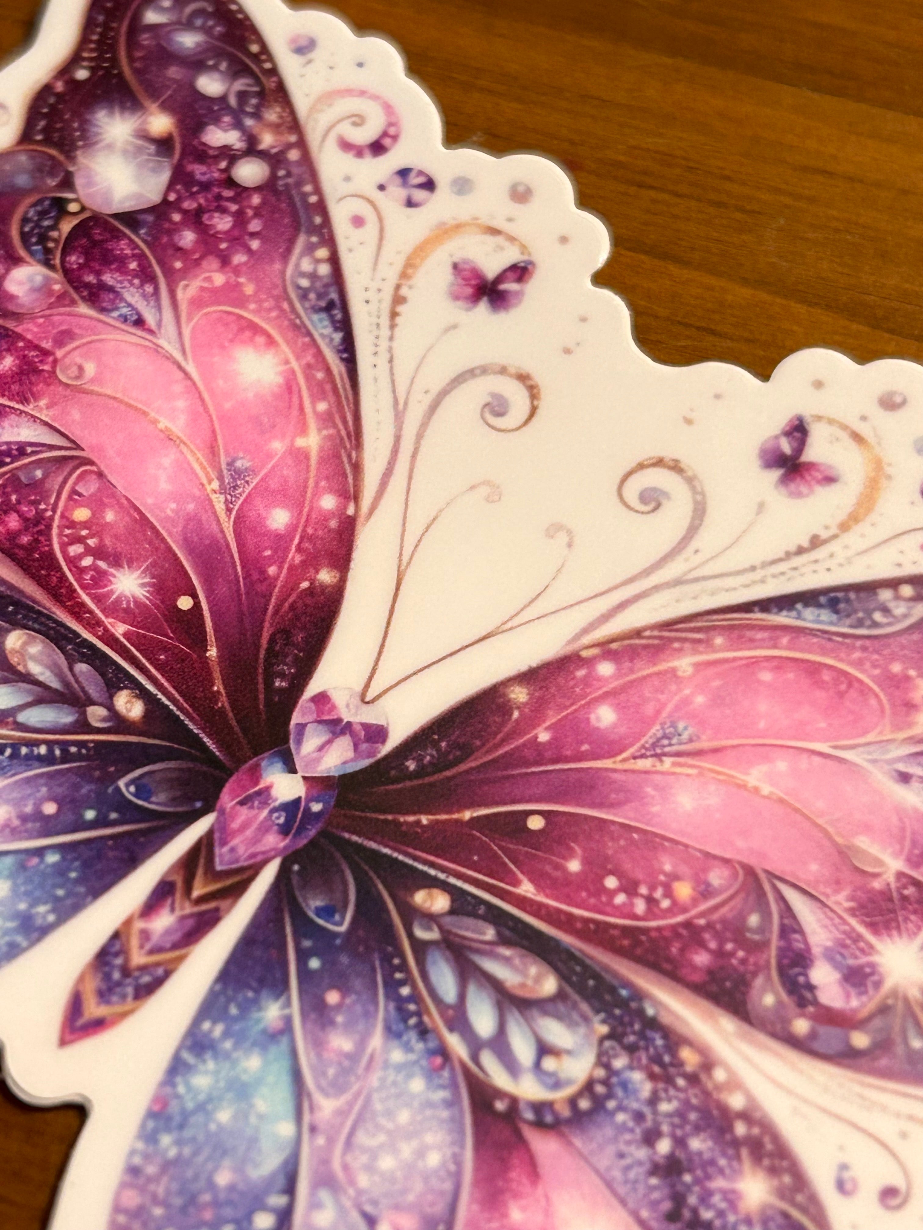 Vinyl Sticker - Sparkling Purple Butterfly