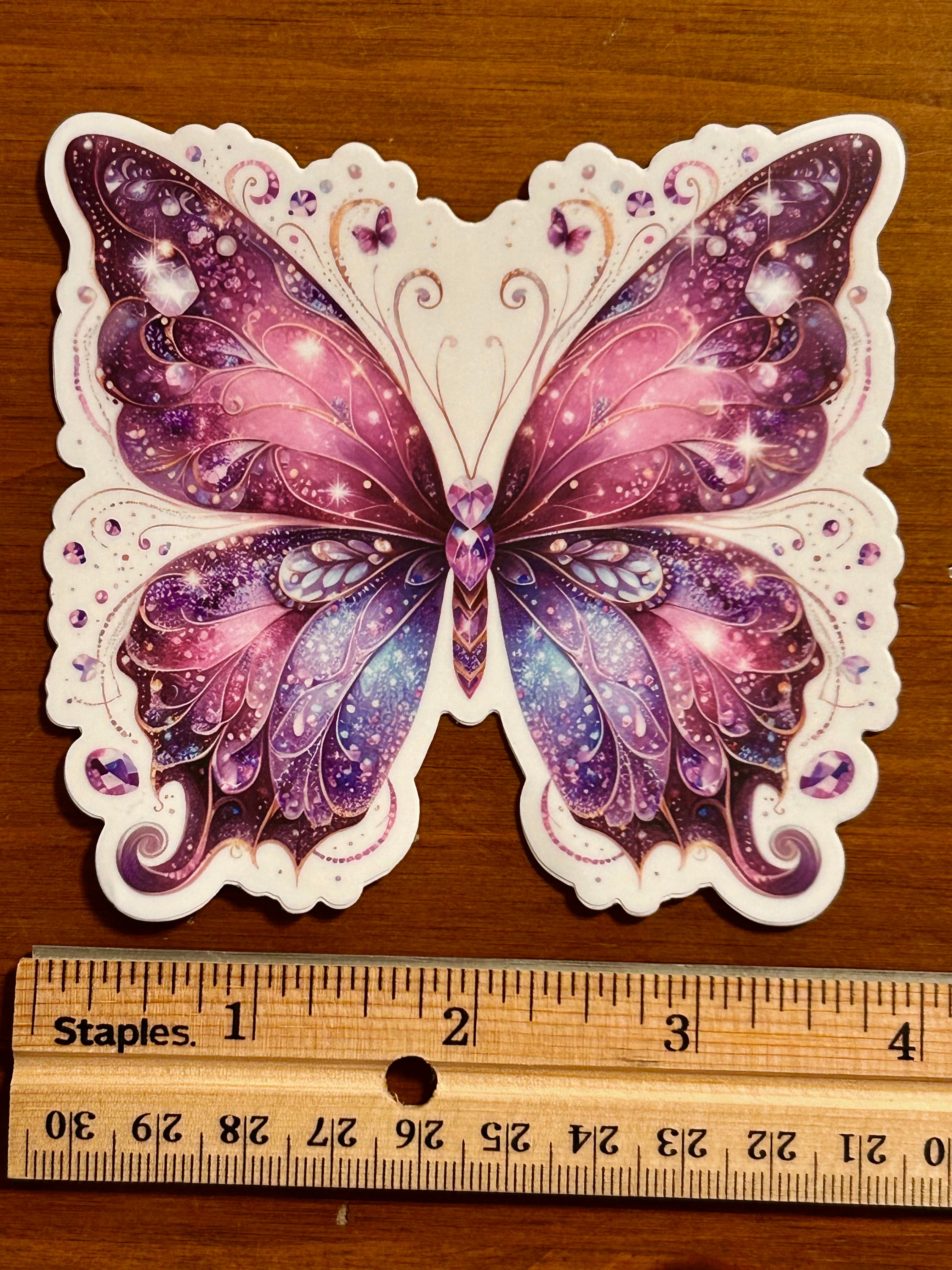 Vinyl Sticker - Sparkling Purple Butterfly