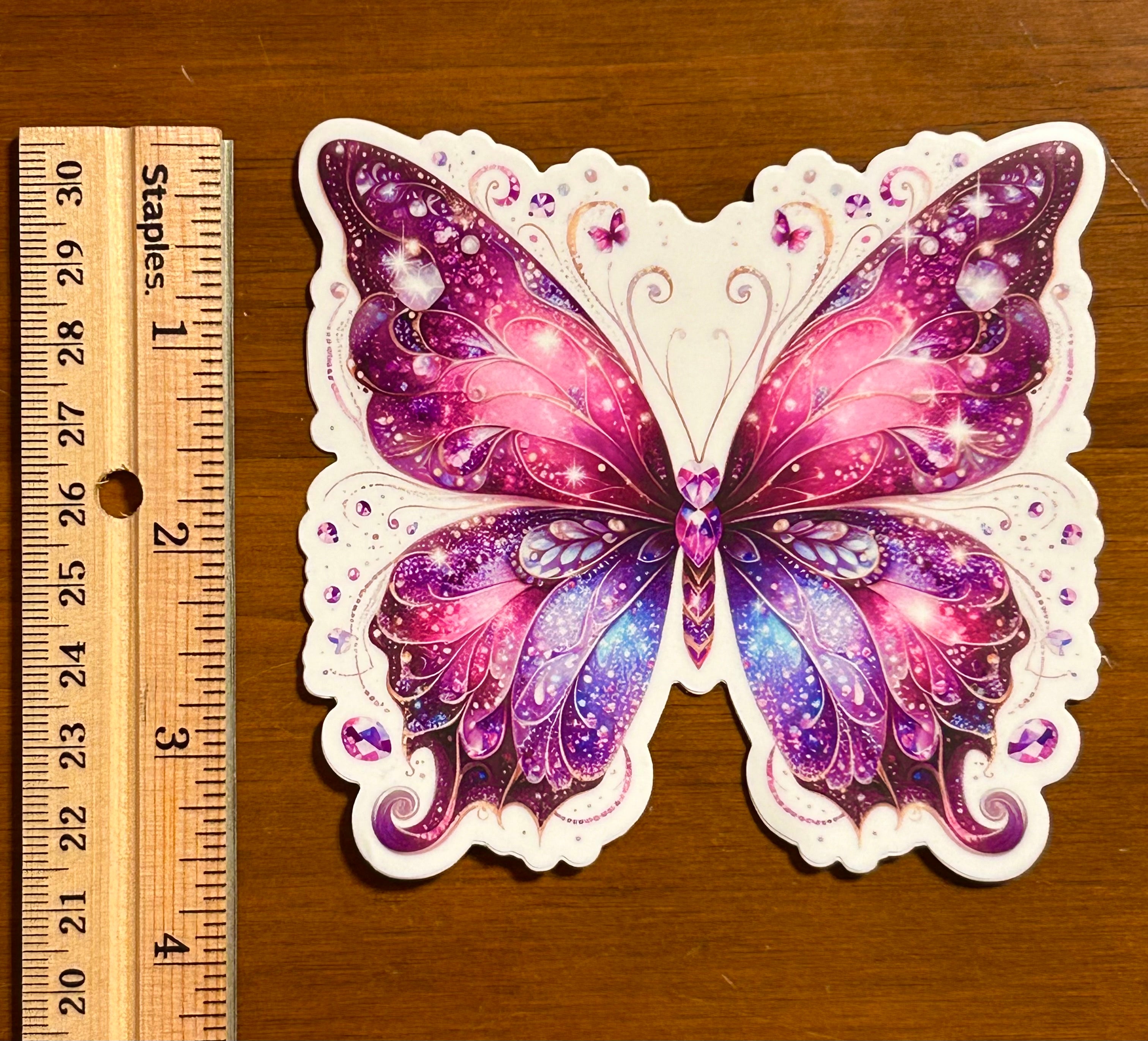 Vinyl Sticker - Sparkling Purple Butterfly