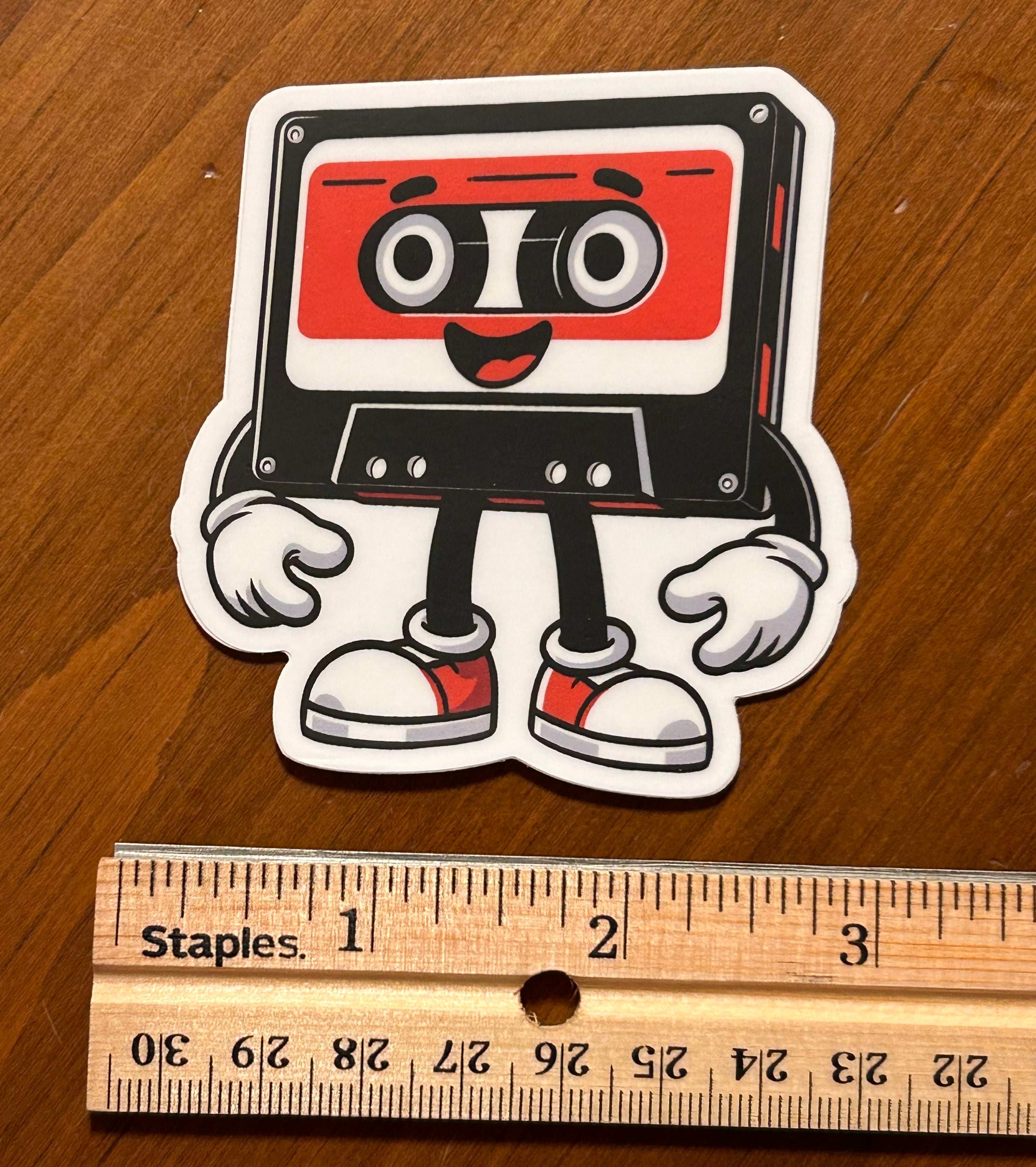 Vinyl Sticker - Happy Cassette Tape Character