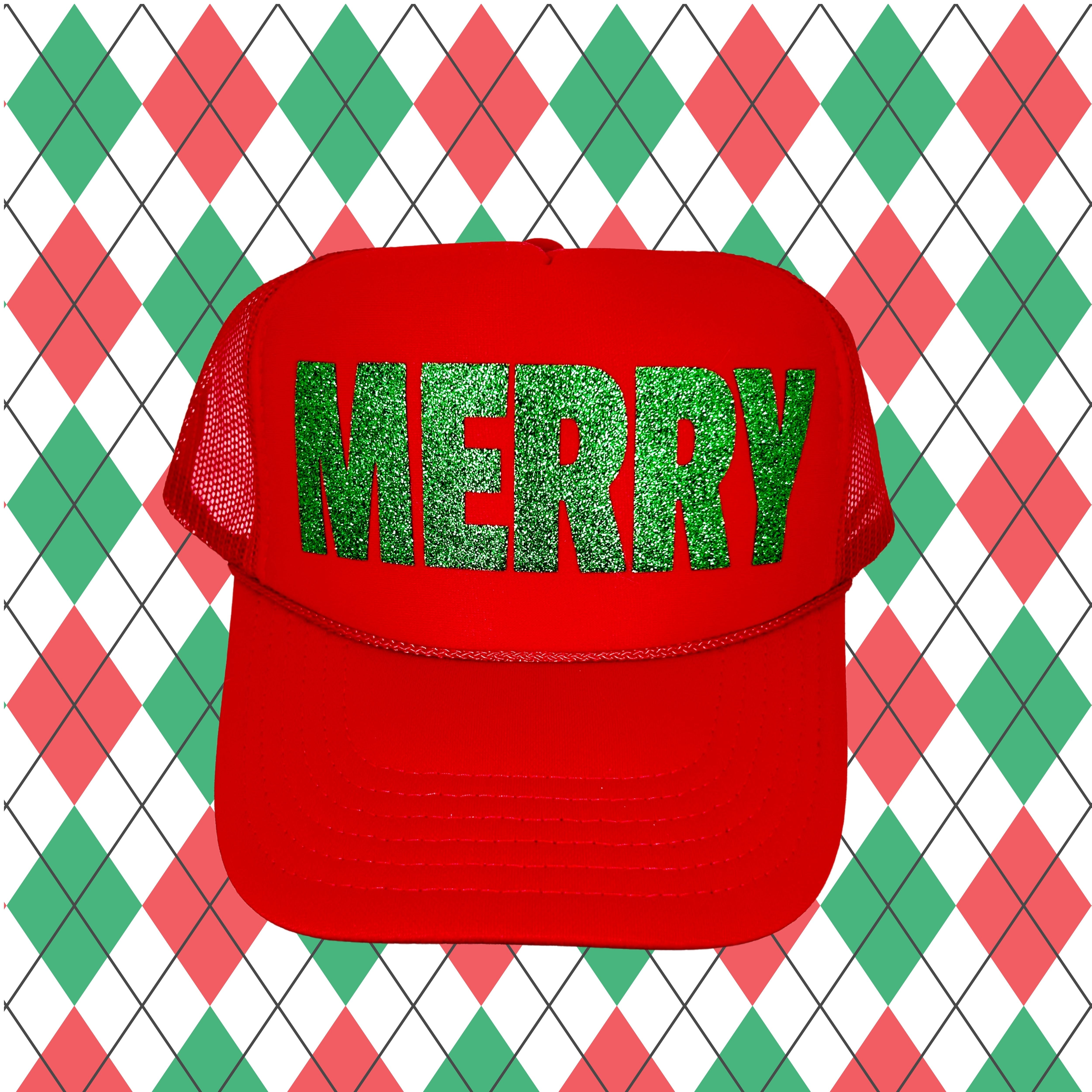 **Holiday Christmas Trucker Hats – Black and White Hat, Festive Styles for All Your Celebrations!**