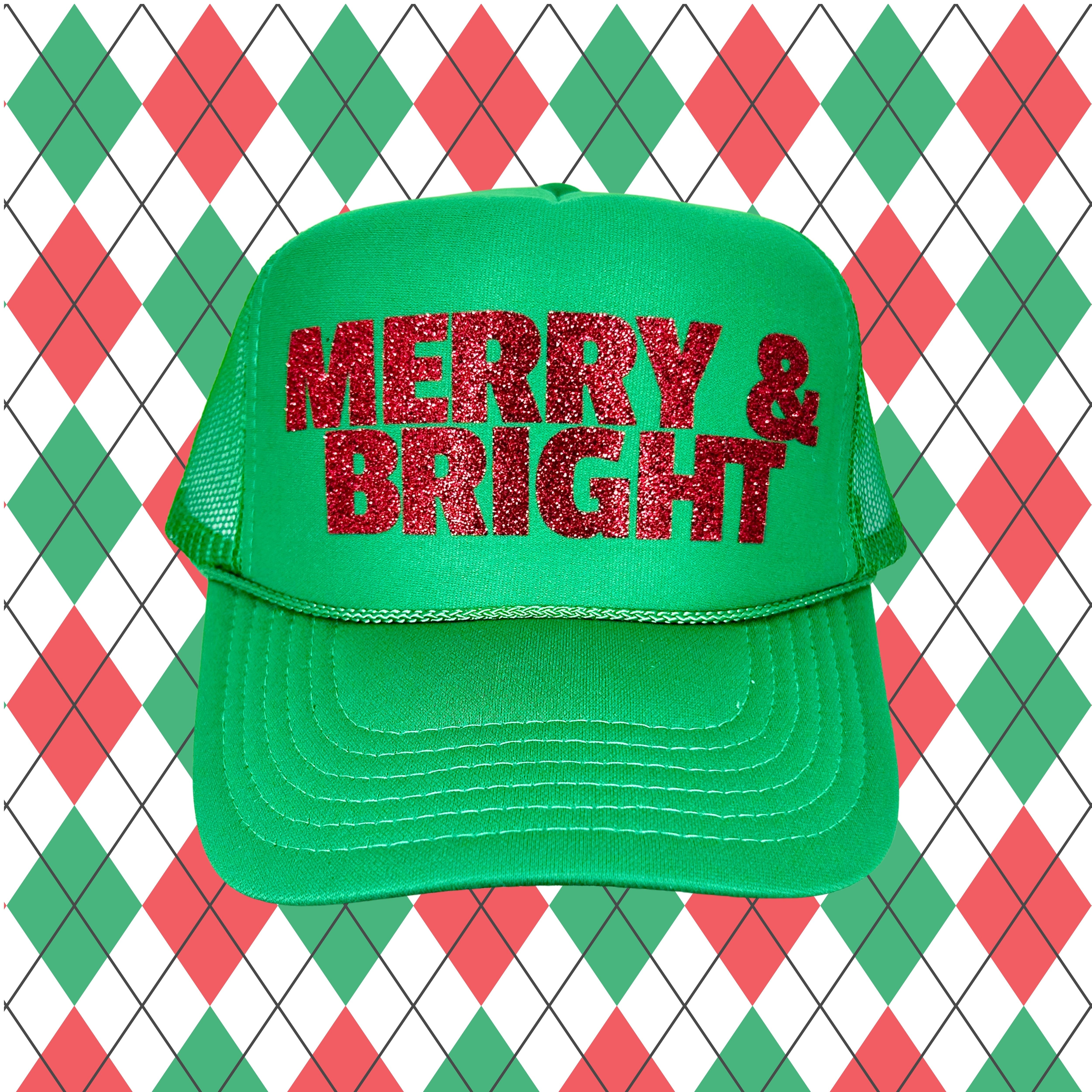 **Holiday Christmas Trucker Hats – Black and White Hat, Festive Styles for All Your Celebrations!**